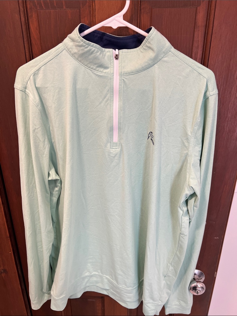 Rhoback Men's Mint Green Quarter-Zip Sweater